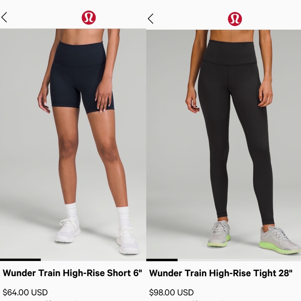 Lululemon wunder train bundle- size 8